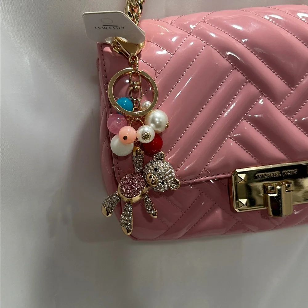 Colorful Teddy Bear Keychain NWT